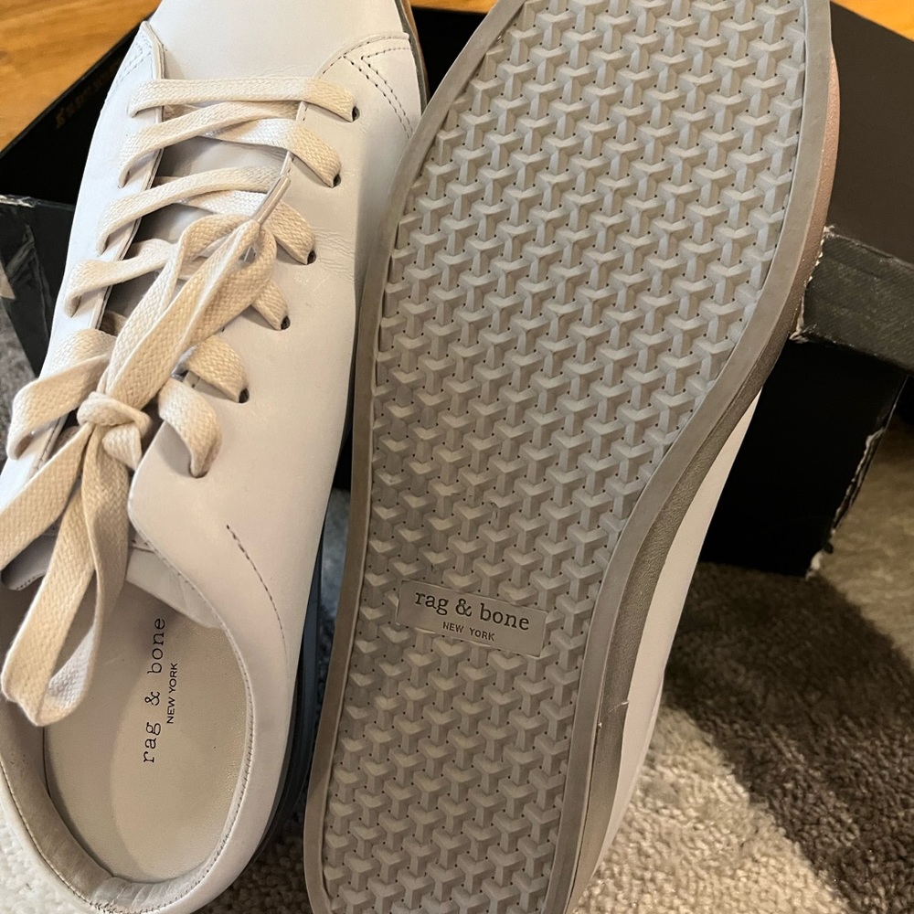 Rag & Bone New With Box White Slides, Silver Deta… - image 2